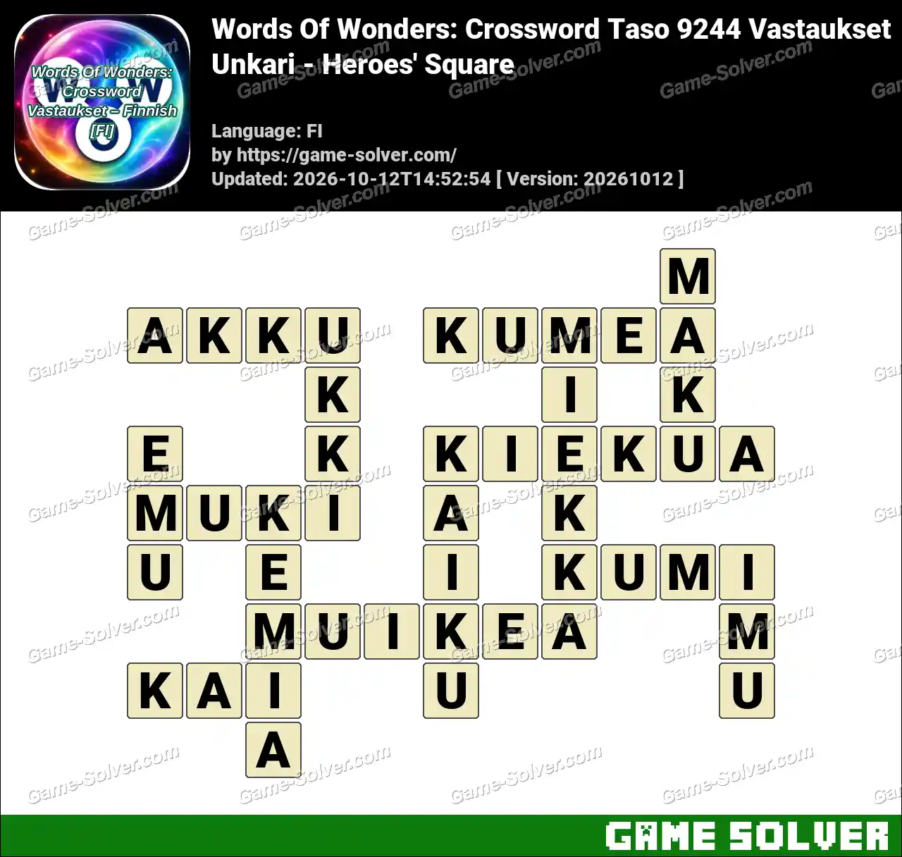 Words Of Wonders: Crossword Taso 9244 Vastaukset – Unkari – Heroes’ Square